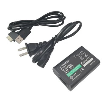 EU/ZDA Plug PVS1000 Polnilnik za Napajanje AC Adapter, USB Kabel za Polnjenje Za Sony PlayStation PSVITA PS Vita PSV 1000