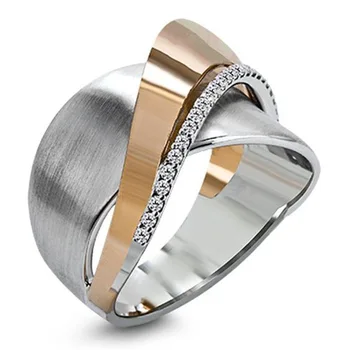 Evropski in Ameriški Vroče Prodajo Žensk Rose Gold Ring z Preprost Lok Cirkon za očarljivo žensko ženske, darila 2020