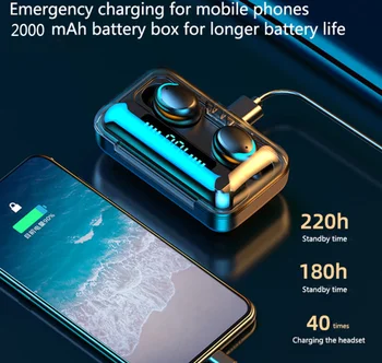 F9-5C Brezžična tehnologija Bluetooth 5.0 Slušalke Z Mikrofon Mic Šport Vodotesne Slušalke Polnjenje Polje za iphone, Samsung Slušalke