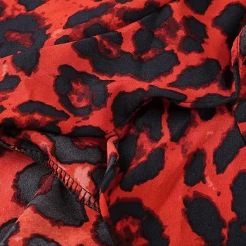 Faldas Leopard Tiskanja Letnik Dolgo Žensk Priložnostne Visoko Pasu Nabrano Krilo seksi, Zapeljive rdeče юбка женские юбки
