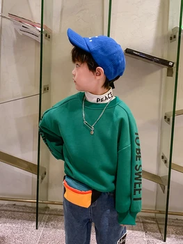 Fantje' Runo Dolgimi Rokavi Pulover Moda 2020 Nov Slog Pozimi Velik Fant Korejskem Slogu Zahodni Debel Suknjič Topla Zimska Oblačila