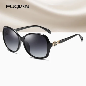FUQIAN Nov Velik Kvadrat Polarizirana Moška sončna Očala Znamke Design Štiri deteljico sončna Očala Ženske Visoko Kakovost Vožnje Očala