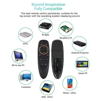 G10 2.4 G Glas Air Fly Mouse Miška, IR Učenje Funkcijo Daljinskega upravljalnika Delo Z Android Box TV Krmilnik