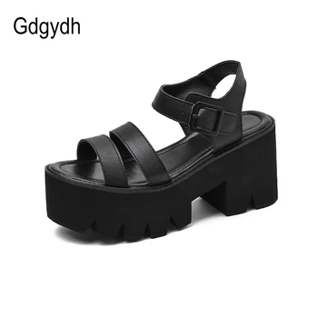Gdgydh Black Platformo Ženske Sandale Poletje 2021 Ženski Čevlji Ženska Blok Pete Moda Sponke Vzročno Sandali Poceni Visoke Kakovosti