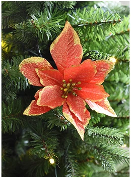HACOCHU 8PCS/veliko 13cm Božični Okraski, Umetno Cvetje Cvet Navidad Okraski za Dom Xmas Tree Dekor Stranka Dobave