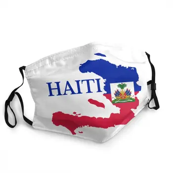 Haiti Zemljevid Zastavo Non-Enkratno Usta Masko Za Odrasle Anti Meglica Dustproof Masko Zaščitni Pokrov Respirator Žarilna