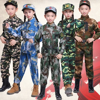 Halloween Kostumi za Otroke Baby Girl Boy Vojaške Vojska bo Ustrezala Enotno Performan Oblačila Prikrivanje Taktično Moških Vojak Šola