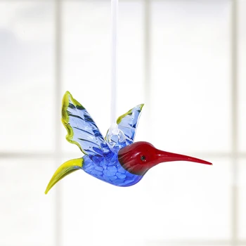 H&R, Ki Plujejo Pod Hummingbird Suncatcher Okno Viseči Okras Ročno Pihano Murano Živalske Figurice Zbirateljske Darilo Za Ljubitelje Ptic