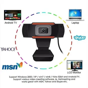 HD Webcam PC Računalnik, Spletna Kamera, USB Digitalne Namizne Cam Video Konference, Z vgrajenim Mikrofonom