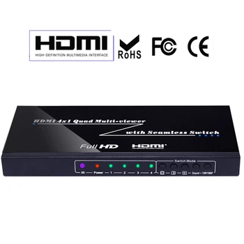 HDMI Switch 4x1 Quad Multi Viewer Brezhibno Stikalo HDMI Preklopnik 4 Vrata, 1 Izhod, 1080P Video Zaslon Splitter PIP Sliko Rezalnik