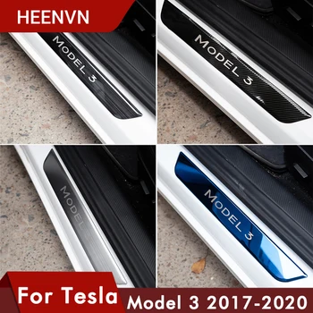 Heenvn Model3 Vrata Polico Dekoracijo Zaviti Kritje Za Tesla Model 3 Pribor Pedal Za Varstvo Trakovi 2020 Model Treh Ogljikovih Vlaken