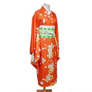 Hiyoko Saionji Kimono Igra Danganronpa 2 Cosplay Kostume Hiyoko Oranžno Obleko Določa Dekleta, Lase, Lasulje Za Ženske Halloween Party