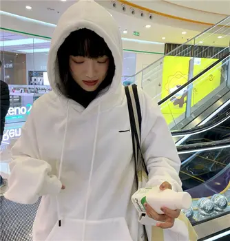 Hong Kong slog tanke vezenje hooded žensk pomlad in jesen slog korejski svoboden študentov Harajuku bf veter hooded dolgo sleeved