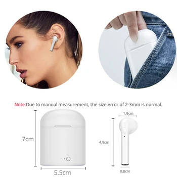 I7s Brezžične Bluetooth Slušalke TWS Slušalke, Prostoročno, Slušalke športne Slušalke za V Uho Glasbe Čepkov Za iPhone, Samsung xiaomi