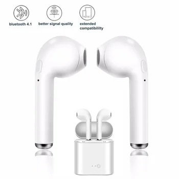 I7s TWS Mini Bluetooth Brezžične Slušalke Čepkov S Polnjenjem Polje Športne Slušalke Android Audifonos Za Vse Pametni Mobilni Telefon
