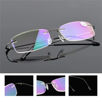 Iboode Ultralahkih Rimless Obravnavi Očala Moški Ženske Anti Modra Svetloba Računalnik Očala za Presbyopia +1.0 1.5 2.0 2.5 3.0 3.5 4.0