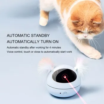 Interaktivni Laser Mačka Igrača Samodejno Laserski kazalnik Obračanje Mačke Elektronske Igrače za Spodbujanje Uveljavljanja 360-Stopinjski Nastavljiv