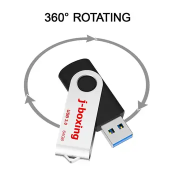 J-boks USB 3.0 Flash Disk 64 GB za Visoke Hitrosti Flash Stick 3.0 Palec Pogon, Skok Pogon Pomnilniški Ključek za Shranjevanje Podatkov Pen Drive Black