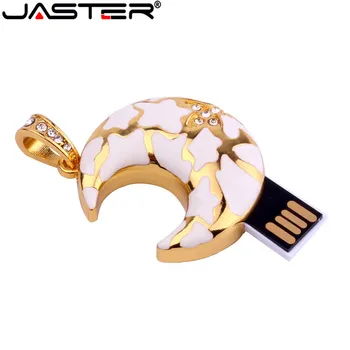 JASTER Nakit Luna USB Flash Disk 4GB 8GB 16GB 32GB Pen Drive Ogrlica Pomnilniški Ključek USB Dekle Darilo Pendrive Keychaine