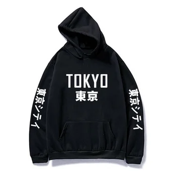 Jeseni Leta 2020 Nov Prihod Japonska Harajuku Hoodies Tokyo City Tiskanje Puloverju Majica Hip Hop Ulične Moški/Ženske Hooded Znoj
