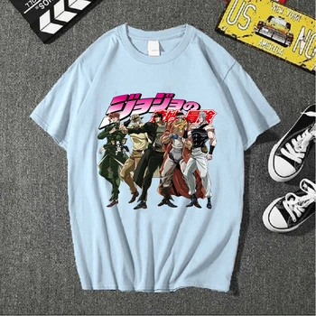 JoJo Bizarna Avantura Smešne majice Moški ženske Japonske Anime Unisex Ulične T-shirt Priložnostne Kratkimi Rokavi Tshirt Homme