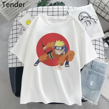 Kakashi Naruto Fashion Majica s kratkimi rokavi Sasuke Smešno Risanka Žensk Japonski Anime T-shirt Priložnostne Kul Ulične Tshirt Hip Hop Top