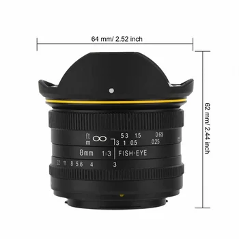 KamLan 8 MM F3.0 APS-C Priročnik Wide Angle Fisheye Objektiv za Sony Fisheye Objektiv za Canon Wide Angle Fisheye Objektiv Mirrorless Fotoaparat