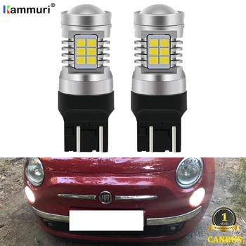 KAMMURI (2) Ni Napake Bela T20 W21/5W 7443 LED Žarnice Za Fiat 500, 2009 - 2016 LED Luči DRL Dnevnih Luči 1200LM