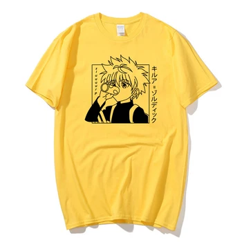 Kawaii Hunter X Hunter Tshirt Moški Kratek Rokav Killua Zoldyck T-shirt O-Vratu Opremljena Mehko Bombažno Anime Manga Tee Shirt Oblačila