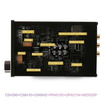 KGUSS DAC-K3 TPA6120 2.0 MINI HI-fi USB DAC Dekodirati Avdio Ojačevalnik za Slušalke 24-BITNO 192KHz OPA2134 AMP DC12V ZDA/EU