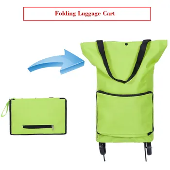 Korejski slog zložiti nakupovalni voziček moda luksuzni prenosni avto prtljage voziček zložiti povlek vrečko