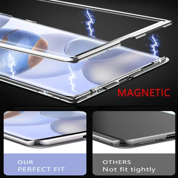 Kovinski Magnetni Primeru Telefon za Huawei Nova 5i 5 7 Pro 6 SE 4G 5G 7SE Double-sided (obojestransko), steklen Pokrov za Čast X10 20 Pro 30 lite 30s
