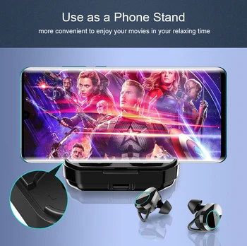 KUMI T3S 6D Stereo Bas TWS Smart Touch Bluetooth 5.0 Slušalke LED Zaslon Vodotesne Slušalke za Android iOS z Batterry Polje