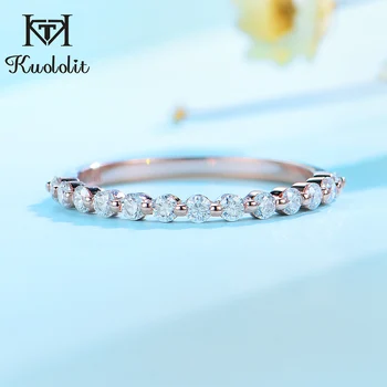 Kuololit 585 14K 10K Rose Zlata Mehurček Obroč za Ženske Moissanite Solitaire Ring Ujemanje Pol Večnosti Poročni prstan Posla