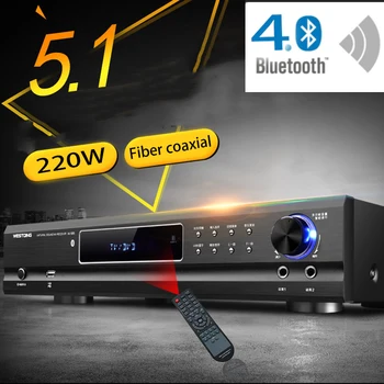KYYSLB AV-985 650W 220V 5.1 Channel Bluetooth 4.0 Ojačevalnik za Domači Kino Zvok High Power Vročina Ktv Ojačevalnik Karaoke z USB