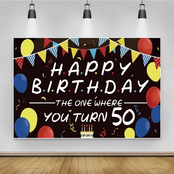 Laeacco 50. Happy Birthday Party Plakate Plakat Dekor Zastavami, Baloni Slovesnosti Meri Ozadje Fotografije za Ozadje