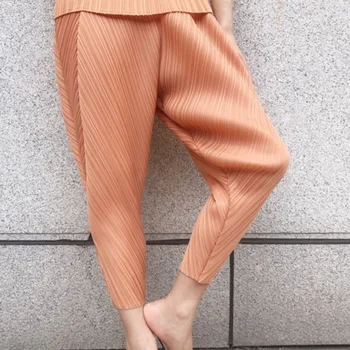 LANMREM 2020 nova jesenska moda za ženske obleke letnik naguban VISOKO pasu, gležnja-dolžina hlače ženske hlače WH81115