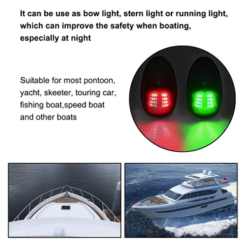 LED Navigacijska Luč 10V-30V Signal Opozorilo Vodotesno Svetilko Desnem Boku Svetlobe Za Morske Jahte Tovornjak Priklopnika Van
