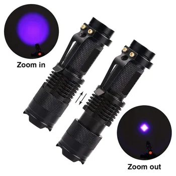 LED UV Svetilko Ultravijolično Svetlobo Z Zoom Funkcija Mini UV Svetilke Svetilke Za Hišne Madeže Urina Detektor Scorpion Lov