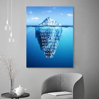 Ledena Gora Uspeh Ponudbo Motivacijski Plakat, Nordijska Wall Art Platno, Tisk Slikarstvo Sodobne Dom Urad Soba Dekoracijo Sliko