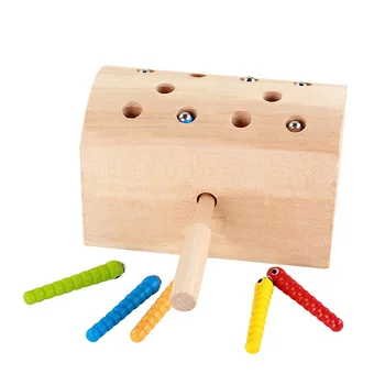 Lesene Magnetne Ribolov Igrača Insektov Igre Črv Igrača Oblike Ujemanja Otroke Zgodaj Izobraževalne Igrače, starši-otrok, Interaktivne Igre