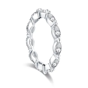 LESF Vroče Prodaje 925 Sterling Srebro Sintetični Diamant Obroči za Ženske Stranka Prst Prstan Za Dekle, Fine Nakit Darilo