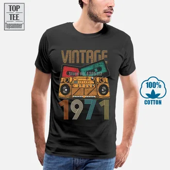 Letnik 1971 T-Shirt Za Dekleta T Shirt Fant Vrh Tee Belega T-Shirt Hip Hop T-Majice Prevelik Majica Bele Tshirt
