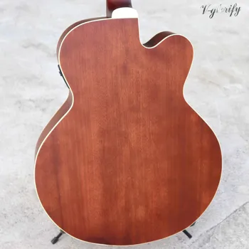 Levo roko 4 niz električne akustični bas kitara cutway design mat konča 43 palčni naravne barve z EQ bas kitaro