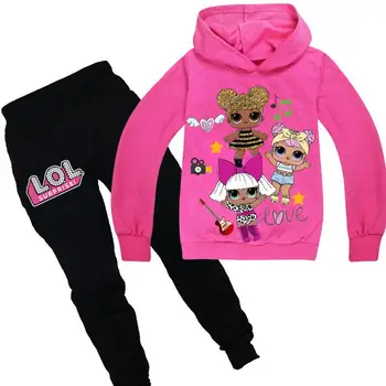 LOL Lutka Presenečenje Dekliška Oblačila Baby Dolg Rokav Hoodies Majica+Hlače za Dekleta Pozimi Nastavite Obleke Dekleta Božič Oblačila, ki