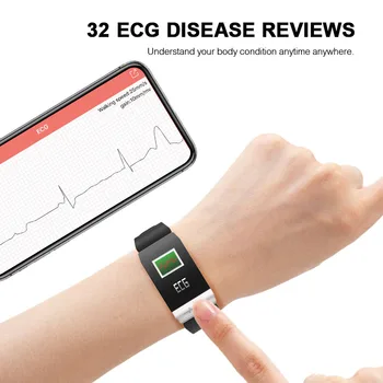 Longet T1 Pametno uro s EKG+PPG Srčnega utripa Pametna Zapestnica Krvnega Tlaka, Telesne Temperature, Fitnes Tracker Sport Mode