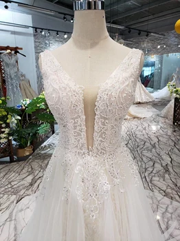 LSS508 Bohemian poročno obleko proti-vrat brez rokavov a-line poceni poroka oblek preprost plaži poročne obleke vestidos de noiva 2020