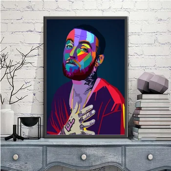 Mac Miller Pop Art Hiphop Rapper Glasbe je Pevka Poster Tiskanje Wall Art Platno Slikarstvo Doma Dekor Platno, Tisk(Brez okvirja)