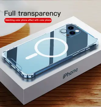 Magnetni Primeru Telefon Za iphone 12 Pro Primeru Prozorno Zaščitno Ohišje Za iPhone 12 Max Pro Mini Telefon Primerih Zaščitni Pokrov