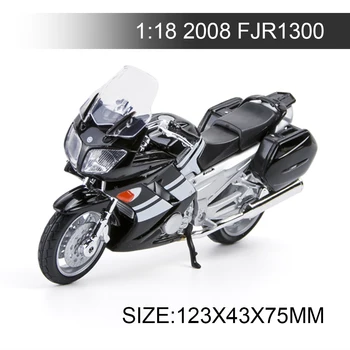 Maisto 1:18 Motocikel YAMA FJR1300 Black Metal Diecast Modeli Motornih Kolo Mini Dirko Igrača Za Darilo Zbirka